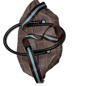 Franco GABS tan leather squares patch purse